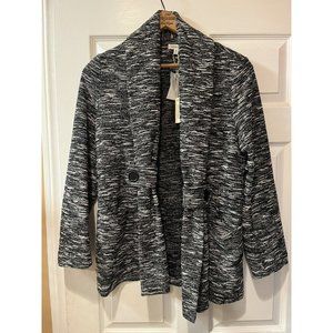 Max Studio Women's Open Front Tweed Cardigan with Pockets NWT